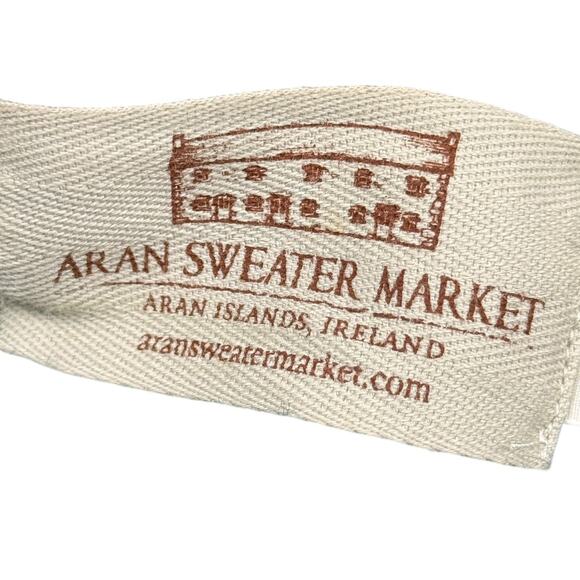 Aran Sweater Market Fisherman Dark Green Cable Knit Ireland Made Sweater sz M - Picture 16 of 16